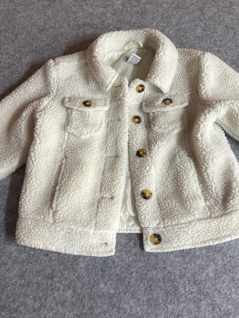 Falls Creek Cream Sherpa Button-Front Jacket for Kids